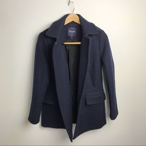 Madewell navy double breasted wool peacoat, sz S